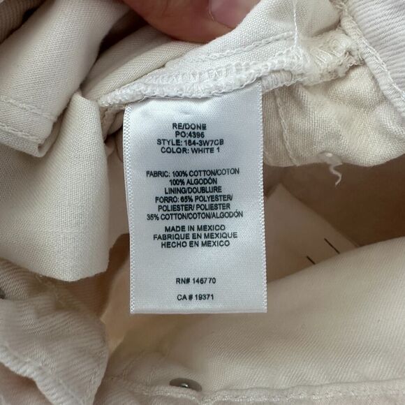 Re/Done Jeans Womens 29 Bootcut High Waist 70s Crop Boot Cream White Minimalist - Picture 6 of 13